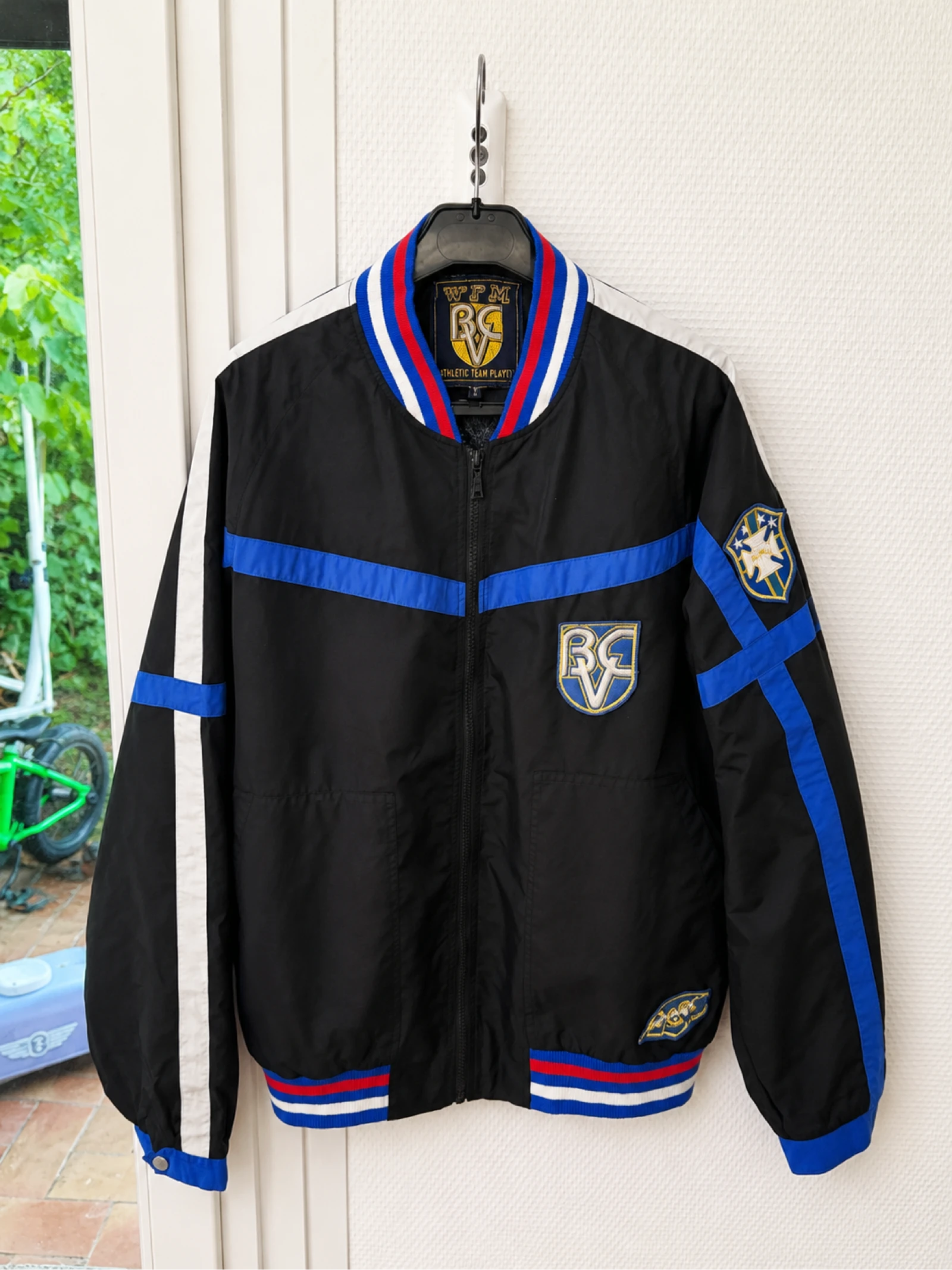Veste Teddy Wildcats 96 WPM RGV noire/bleue style varsity